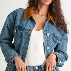 Lulus Isaline Medium Wash Denim Barn Jacket Blue - Size XS